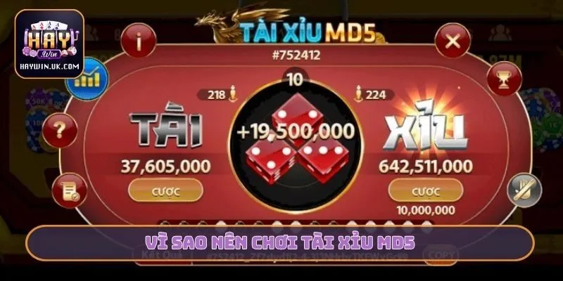 Tài Xỉu MD5 HAYWIN - Đỉnh Cao Công Nghệ Cá Cược Minh Bạch 3 Vì sao nên chơi Tài xỉu MD5